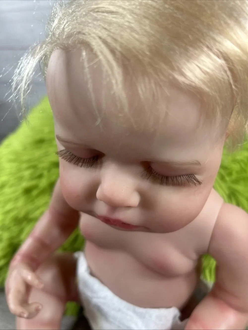 Sleeping Baby Doll Reborn Boy Anatomically Correct Newborn 18” Blonde Eye lashes